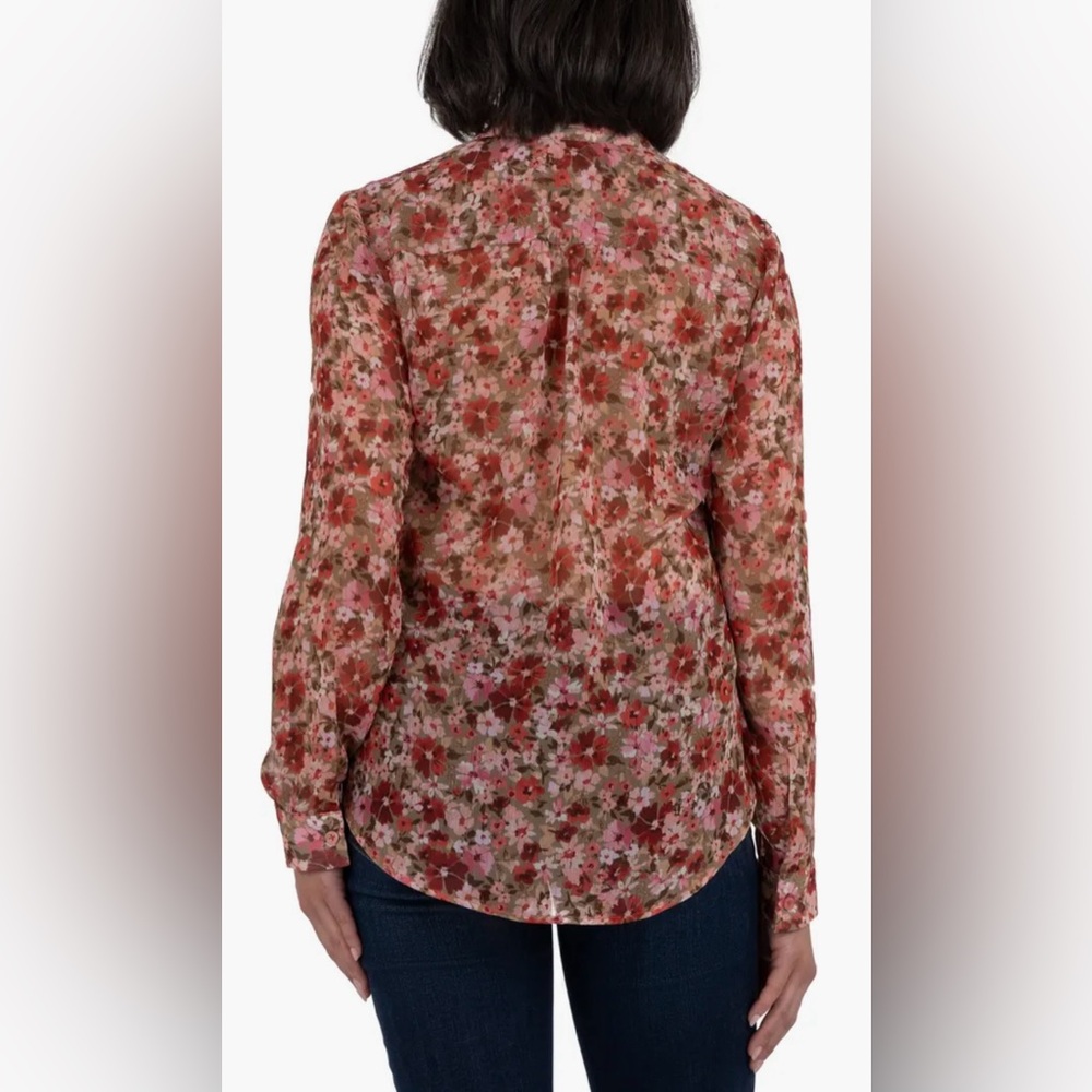 NWT Kut from the Kloth Vibrant Pink and Purple Floral Blouse - Picture 4 of 8